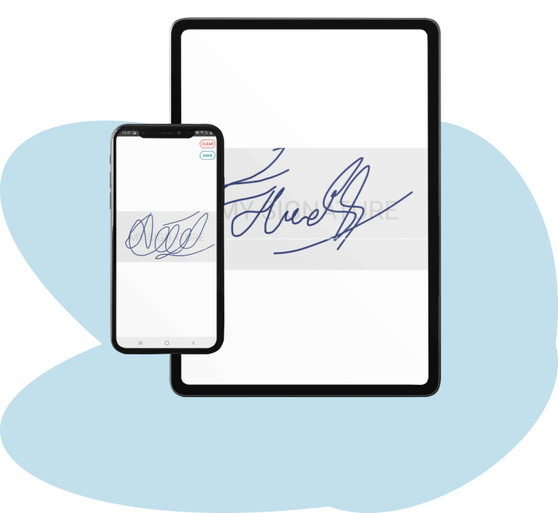 device with signature cyan